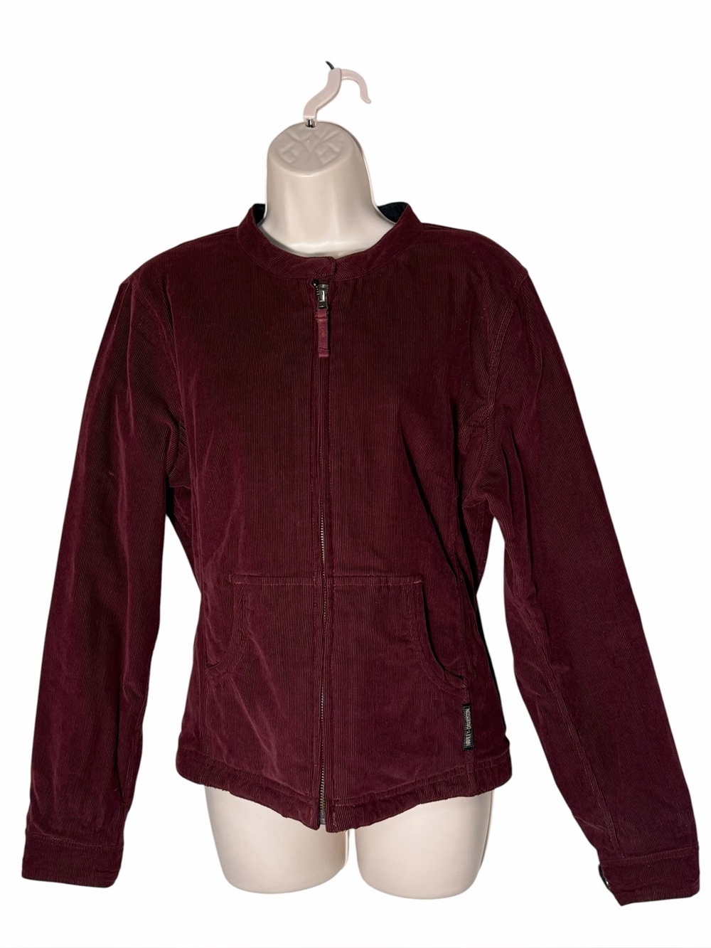 HARLEY DAVIDSON Women’s Corduroy/ Burgundy /Black Reversible Jacket Size Large